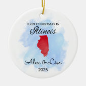 Eerste kerstdag in het Illinois State Ornament (Voorkant)