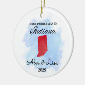 Eerste kerstdag in het Indiana State Ornament (Links)