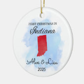 Eerste kerstdag in het Indiana State Ornament (Links)