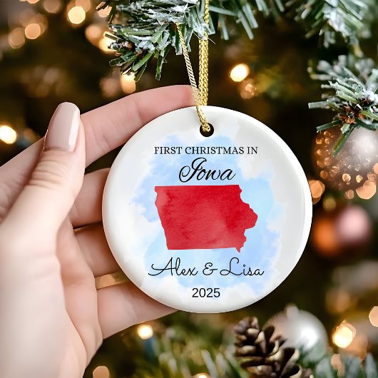Eerste kerstdag in het Iowa State Ornament