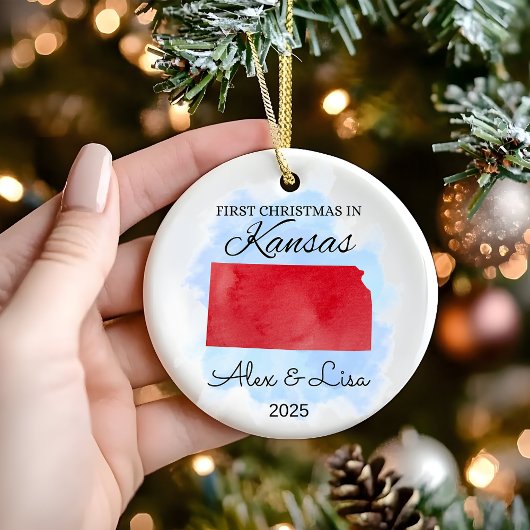 Eerste kerstdag in het Kansas State Ornament