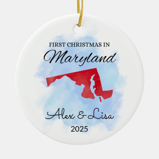 Eerste kerstdag in het Maryland State Ornament (Voorkant)