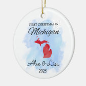 Eerste kerstdag in het Michigan State Ornament (Links)