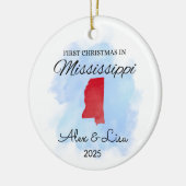 Eerste kerstdag in het Mississippi State Ornament (Links)