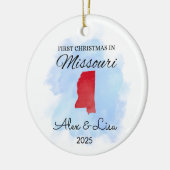 Eerste kerstdag in het Missouri State Ornament (Links)