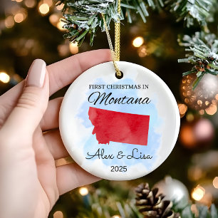 Eerste kerstdag in het Montana State Ornament