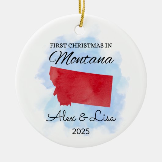 Eerste kerstdag in het Montana State Ornament (Voorkant)