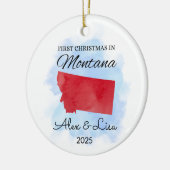 Eerste kerstdag in het Montana State Ornament (Links)