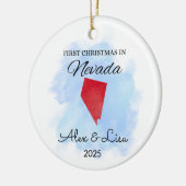 Eerste kerstdag in het Nevada State Ornament (Links)