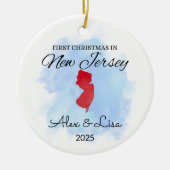 Eerste kerstdag in het New Jersey State Ornament (Voorkant)