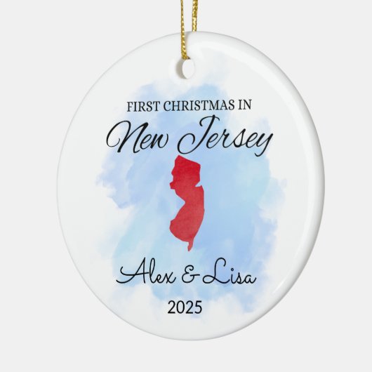 Eerste kerstdag in het New Jersey State Ornament (Links)
