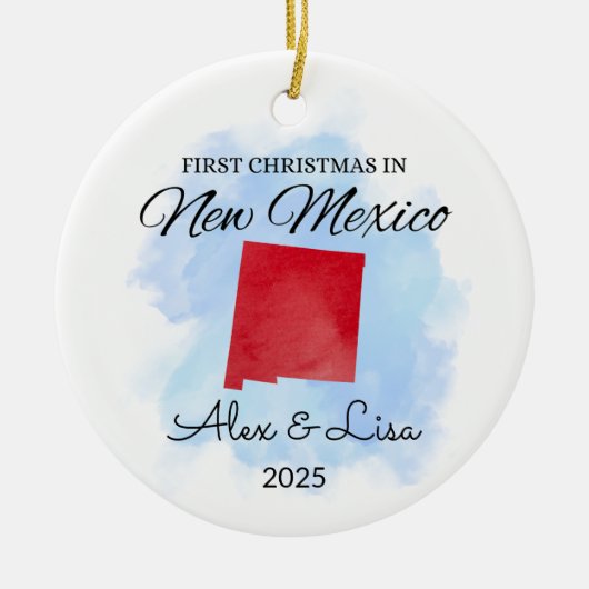 Eerste kerstdag in het New Mexico State Ornament (Voorkant)