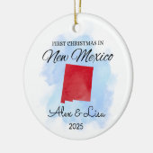 Eerste kerstdag in het New Mexico State Ornament (Links)