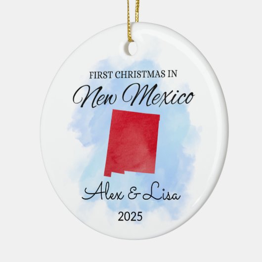 Eerste kerstdag in het New Mexico State Ornament (Links)