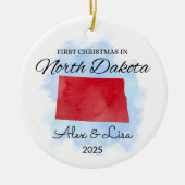 Eerste kerstdag in het North Dakota State Ornament (Voorkant)
