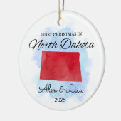 Eerste kerstdag in het North Dakota State Ornament (Links)
