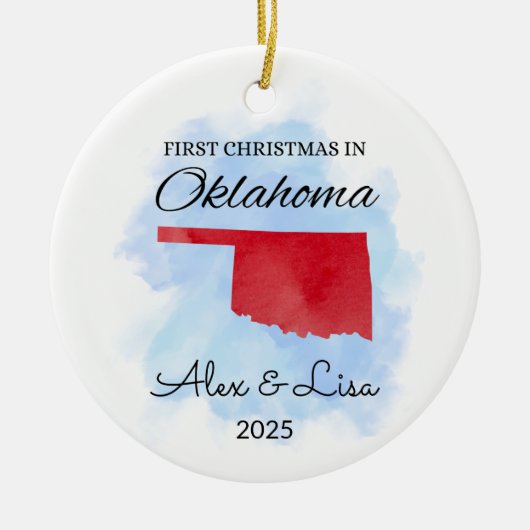 Eerste kerstdag in het Oklahoma State Ornament (Voorkant)