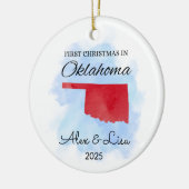 Eerste kerstdag in het Oklahoma State Ornament (Links)