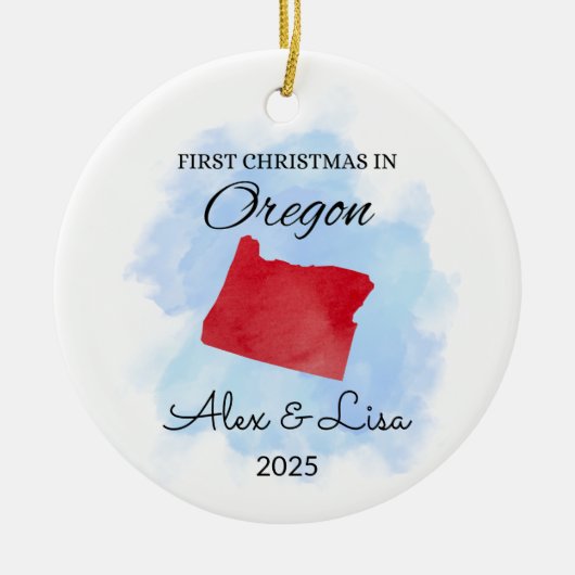Eerste kerstdag in het Oregon State Ornament (Voorkant)