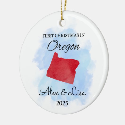 Eerste kerstdag in het Oregon State Ornament (Links)