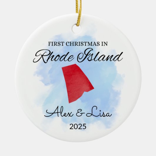 Eerste kerstdag in het Rhode Island State Ornament (Voorkant)