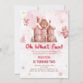 Eerste kerstdag in het roze ontbijt kaart (Voorkant)