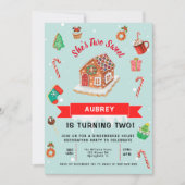 Eerste kerstdag in het roze ontbijt kaart (Voorkant)