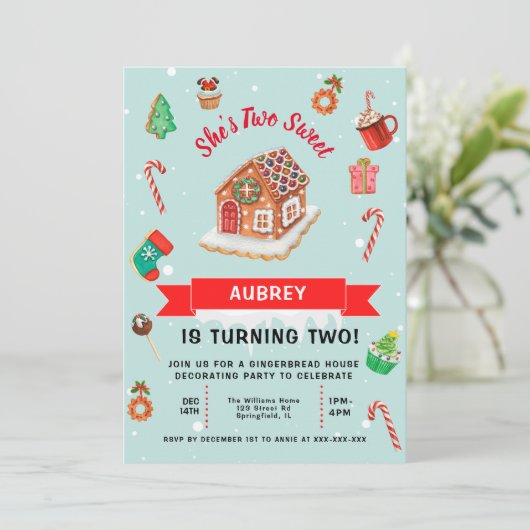 Eerste kerstdag in het roze ontbijt kaart (Staand voorkant)