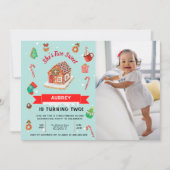 Eerste kerstdag in het roze ontbijt kaart (Voorkant)