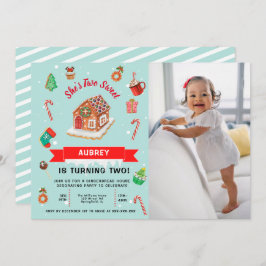 Eerste kerstdag in het roze ontbijt kaart