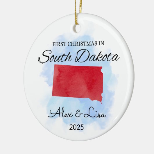 Eerste kerstdag in het South Dakota State Ornament (Links)
