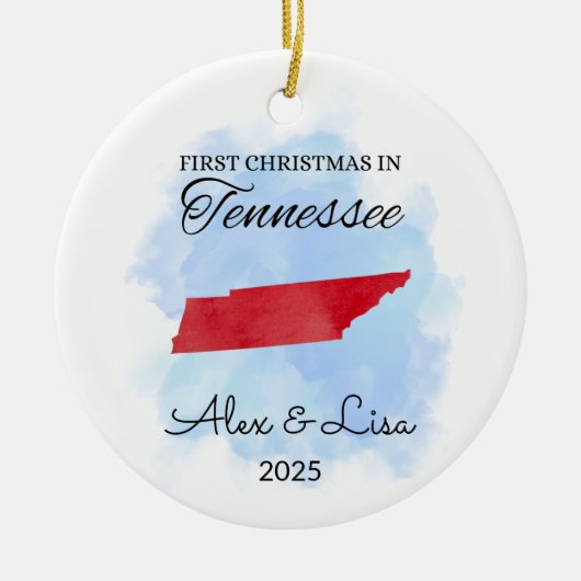 Eerste kerstdag in het Tennessee State Ornament (Voorkant)
