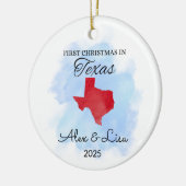 Eerste kerstdag in het Texas State Ornament (Links)