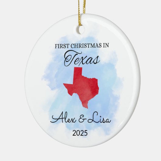 Eerste kerstdag in het Texas State Ornament (Links)