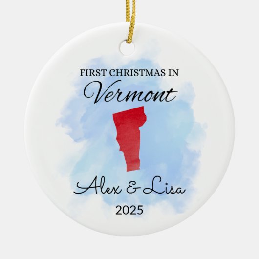 Eerste kerstdag in het Vermont State Ornament (Voorkant)