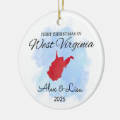Eerste kerstdag in het West Virginia State Ornamen Keramisch Ornament (Links)