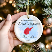 Eerste kerstdag in het West Virginia State Ornamen Keramisch Ornament