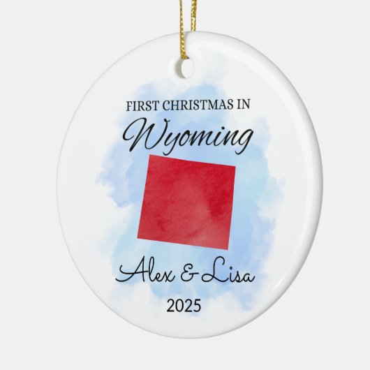 Eerste kerstdag in het Wyoming State Ornament (Links)