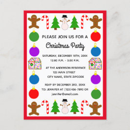 Eerste Kerstdag Lijst #1 Uitnodiging Briefkaart