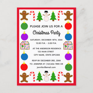 Eerste Kerstdag Lijst #1 Uitnodiging Briefkaart