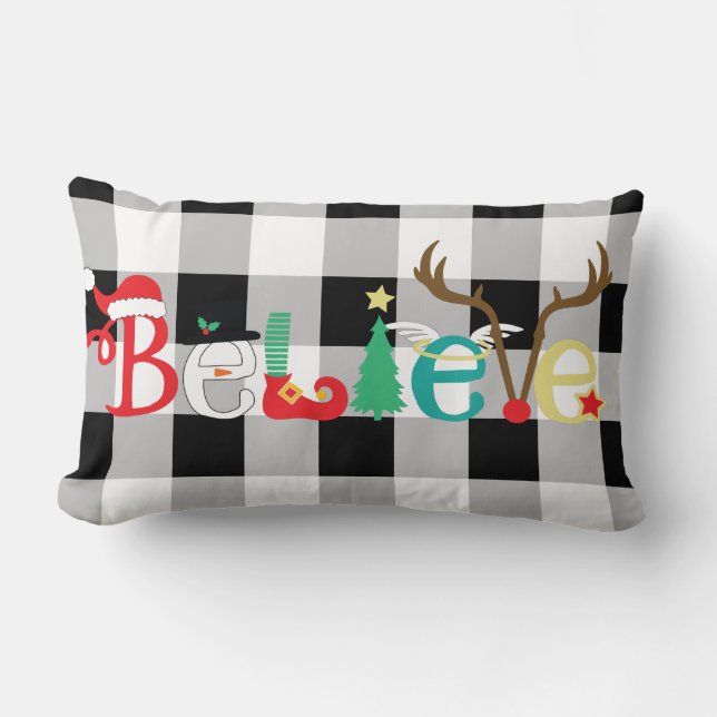 Eerste kerstdag met buffelcheque achtergrond kussen (Voorkant)