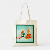 Eerste kerstdag met Lijst van Glitter Tote Bag (Achterkant)