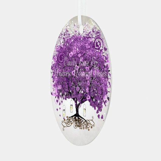 Eerste kerstdag met Paarse harttransplantatie Metalen Ornament (Voorkant links)