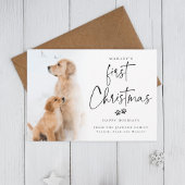 Eerste Kerstdag | Moderne Puppy Custom Photo Feestdagenkaart