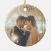 Eerste Kerstdag Mr & Mrs Custom Pas getrouwd Foto Keramisch Ornament (Achterkant)
