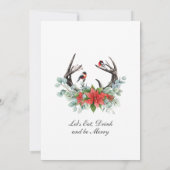 Eerste Kerstdag: Poinsettia Holiday Open House Kaart (Achterkant)