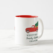 Eerste kerstdag Reunion Grandpa Custom Holiday Tweekleurige Koffiemok (Voorkant rechts)