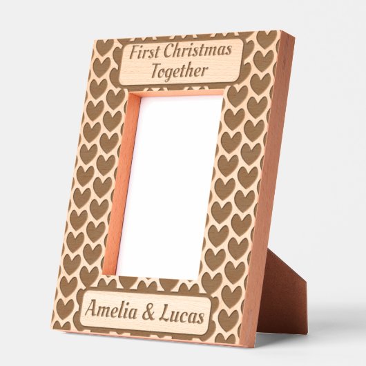 Eerste kerstdag samen kalligrafie gegraveerde lijstjes (Links)