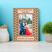 Eerste kerstdag samen kalligrafie gegraveerde lijstjes