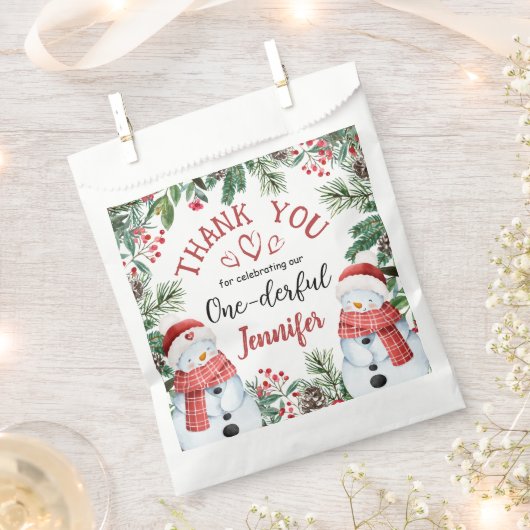 Eerste Kerstdag Schattigee Winter Sneeuwman Bedankzakje (Geknipt)